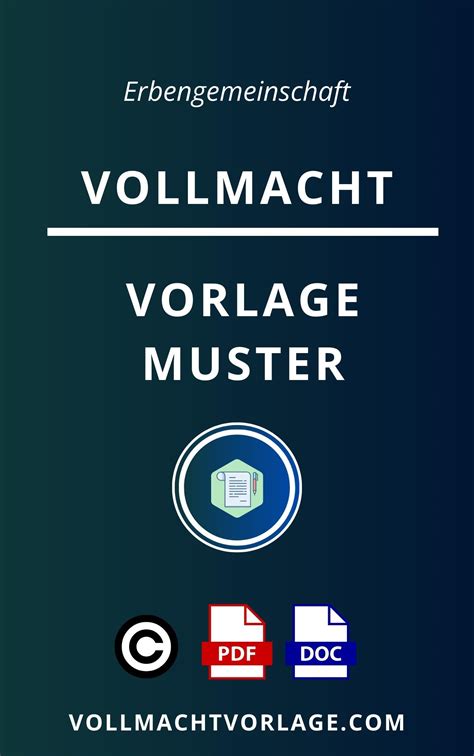 Erbengemeinschaft Vollmacht Vorlage Muster WORD PDF