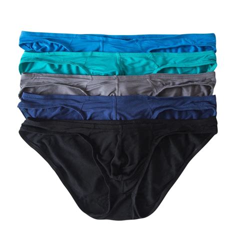 AIIOU 5PCS LOT Men Ultra Thin Modal Bikini Underwear Briefs Solid Color