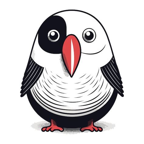 Un Mignon Pingouin Isol Sur Un Fond Blanc Illustration Vectorielle