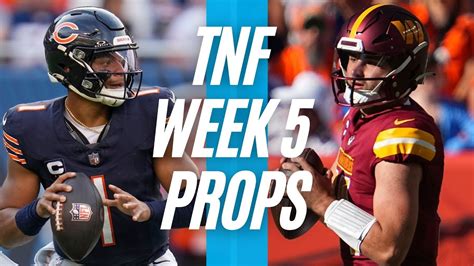 Thursday Night Football Player Props NFL 2023 BEARS Vs COMMANDERS TNF