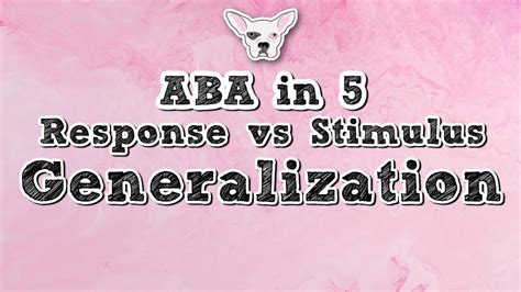 Abain5 Response Vs Stimulus Generalization Youtube