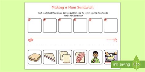 Ham Sandwich Sequencing Worksheet Teacher Made Twinkl