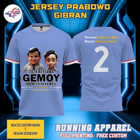 Jual Baju Prabowo Gemoy Capres Terbaru Kaos Relawan Prabowo