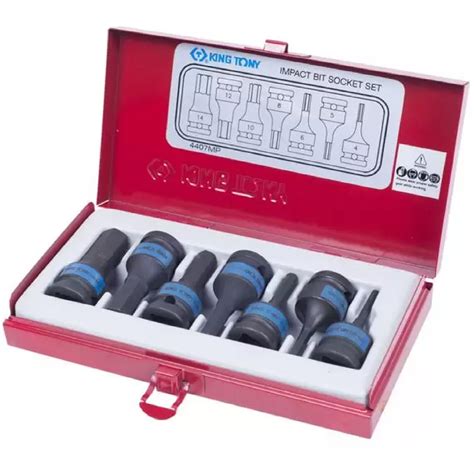 King Tony 4407MP 7PC 1 2 DR IMPACT HEX Bit Socket Set