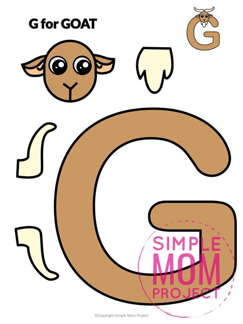 Free Printable Letter G Craft Template Simple Mom Project