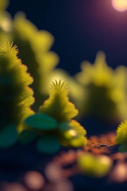 Um close up de uma planta o sol brilhando sobre ela Foto Grátis