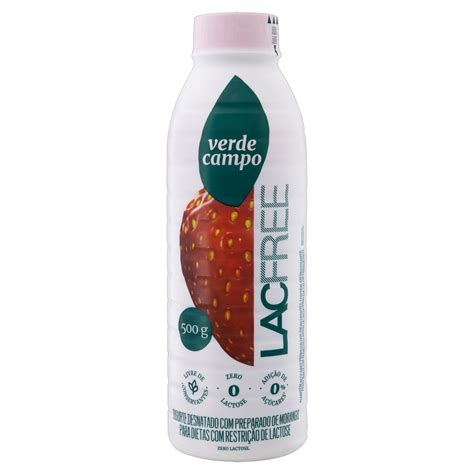 Iogurte Desnatado Morango Zero Lactose Verde Campo Lacfree Garrafa G