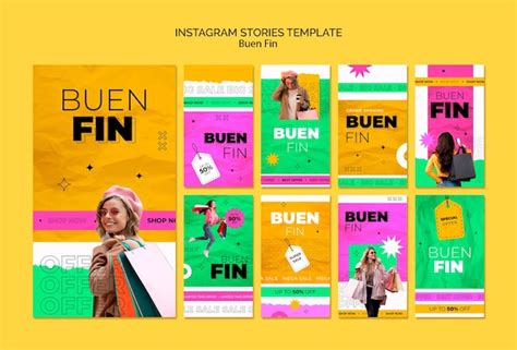 Historias De Instagram De Dise O Plano Buen Fin Archivo Psd Gratis