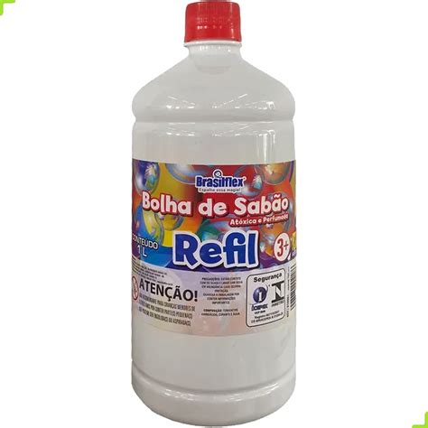 Refil Liquido De Bolhas De Sabão P Maquina Bubble 1l Parcelamento sem