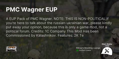 Pleb Masters Forge Hub Pmc Wagner Eup