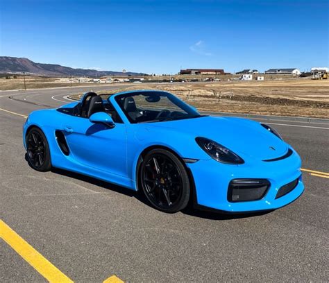 11k Mile 2016 Porsche Boxster Spyder Pts Riviera Blue Pcarmarket