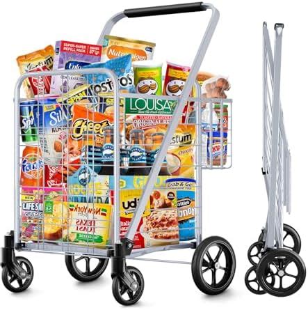 Shopping Cart Lbs Black Super Capacity Grocery Cart On Wheels Jumbo