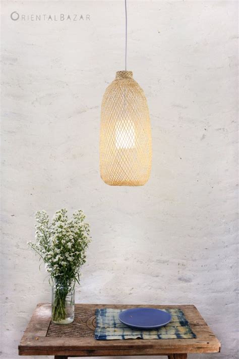 Bamboe Lampenkap Boho Lichtpunt Handgemaakte Bamboe Hanglamp Cocoon