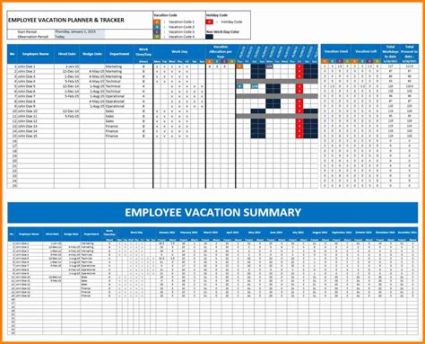 Employee Pto Tracking Spreadsheet Within 7 Employee Vacation Tracker