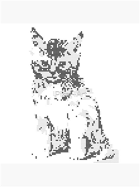 Black And White Cat Pixel Art Poster For Sale By Pixel4art Redbubble