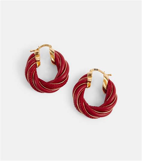 Bottega Veneta Twist Kt Gold Plated Hoop Earrings Bottega Veneta