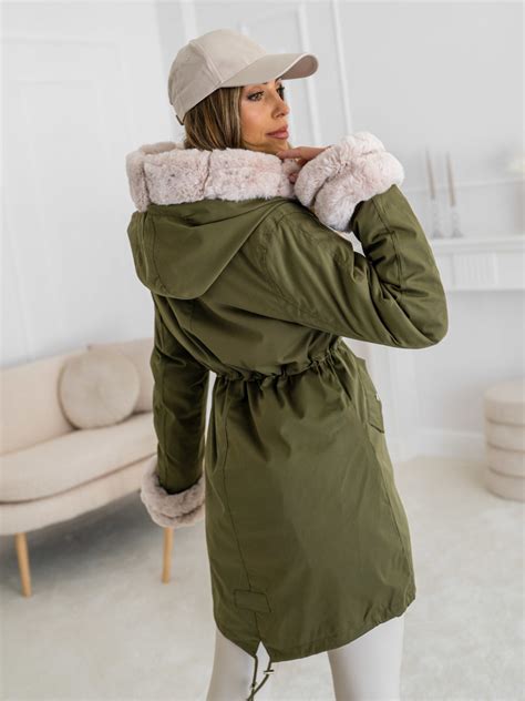 Chaqueta Parka De Invierno Con Capucha Para Mujer Caqui Bolf 5m3187 Khaki