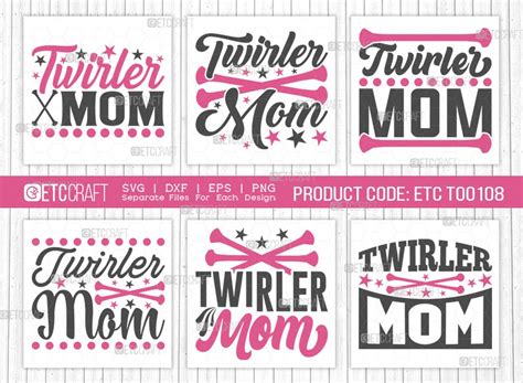 Twirler Mom Svg T Shirt Design Bundle Baton Gymnast Twirl Quotes Design Etsy