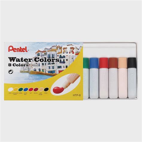 Estojo Aquarela Pentel Water Colors 8 Cores HTP 8 Submarino