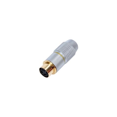 Conector Mini Din Hembra Aereo Pines Metalico Dorado