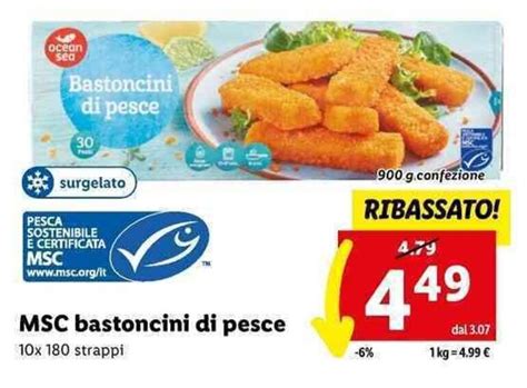 MSC Bastoncini Di Pesce 10x 180 Strappi 900 G Offerta Di Lidl