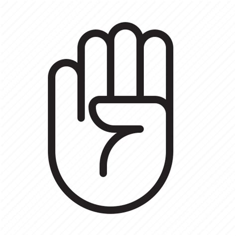 Finger Four Hand Number Icon