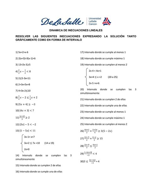 Dinamica De Inecuaciones Lineales PDF Descarga Gratuita