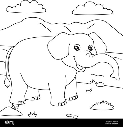 Elephant Coloring Page for Kids Stock Vector Image & Art - Alamy