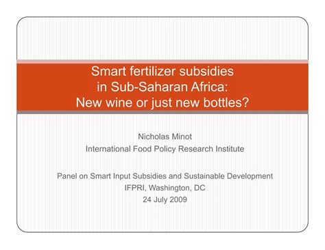 Smart Fertilizer Subsidies In Sub Saharan Africa New Wine Or Just New