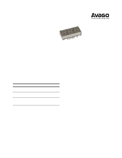 Qdsp 499g Datasheet16 Pages Avago 10 Mm Three Digit Slim Font With