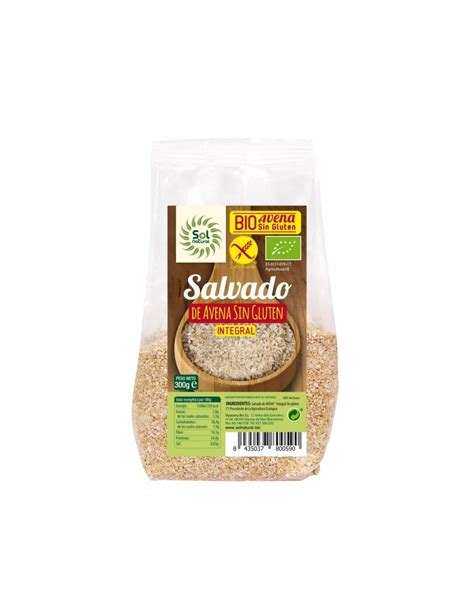 Salvado Avena Sin Gluten SOL NATURAL 300 Gr BIO