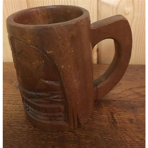 Hand Carved Wooden Mug Chairish