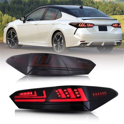 1 Pair Full Smoked LED Tail Lights For 2018 2024 Toyota Camry Tail