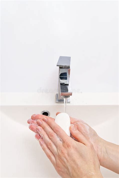 Antibacterial Soap In The Hands Soapy Hands Wash Hands With Soap And