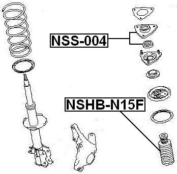 Front Strut Mount Shock Absorber Support Febest Nss Oem Y