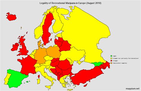 Legality of Marijuana in Europe [OC] [1185x770] : MapPorn