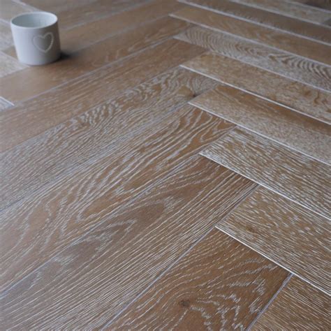 Smoked White Oak Herringbone 14mm Floor Depot