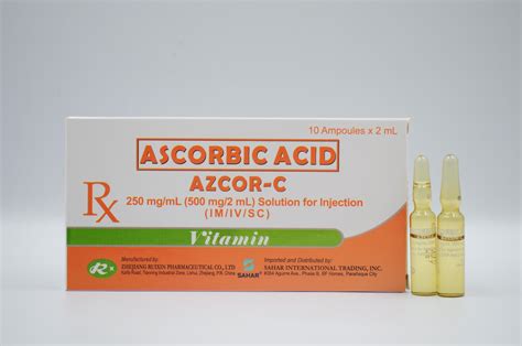 Ascorbic Acid Azcor C Mg Ml Sahar Pharma