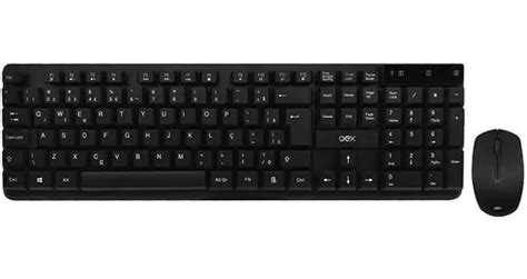 Kit Teclado E Mouse Sem Fio Wireless Usb Oex Work Abnt2