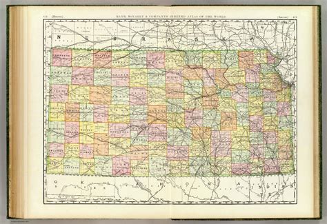 Rand Mcnally And Co S New Business Atlas Map Of Kansas Copyright 1888 By Rand Mcnally And Co