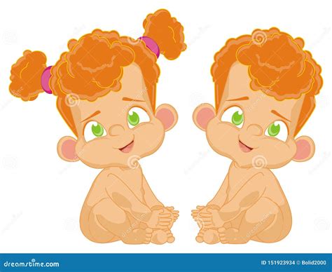 Twins Are Naked Stock Illustration Illustration Of Nursery 151923934