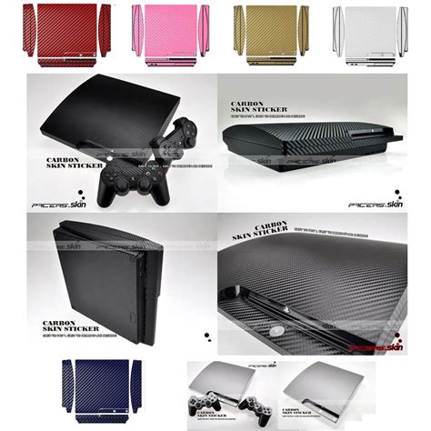 Protector De Piel De Vinilo De Fibra De Carbono Para Sony PS3 Slim