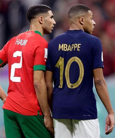 Mbappe Hakimi France Marokko Qatar Wk Voetbal Foto