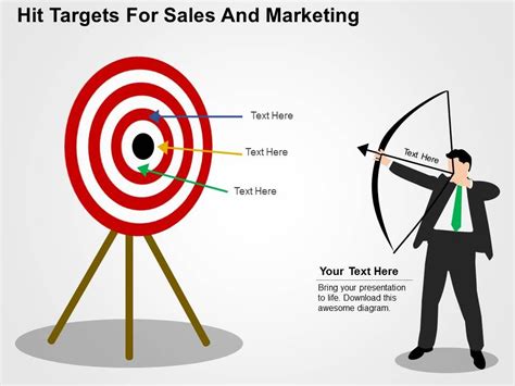 Hit Targets For Sales And Marketing Flat Powerpoint Design Powerpoint