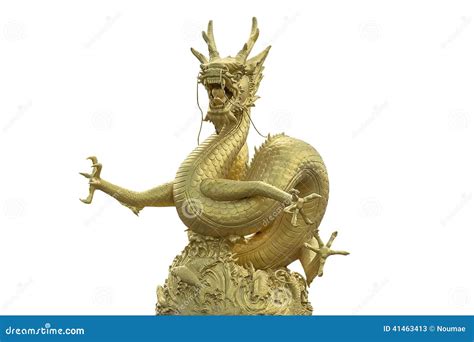 Golden Chinese Dragon Stock Image Image Of Asian Scales 41463413