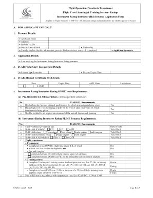 Fillable Online Carc Gov Instrument Rating Instructor Iri Issuance