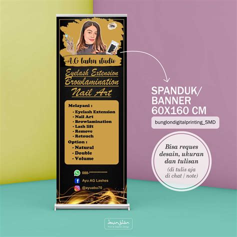 Spanduk Banner Salon Eyelash Nail Art Free Desain Lazada Indonesia