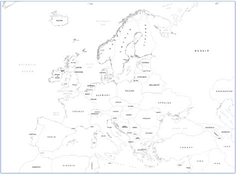 Europe Colouring Map