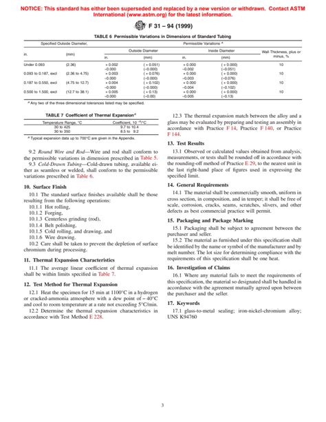 ASTM F31 94 1999 Standard Specification For 42 Nickel 6 Chromium