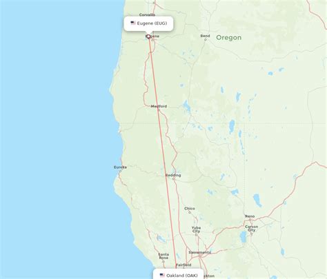 All Flight Routes From Eugene To Oakland Eug To Oak Flight Routes